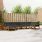 vidaXL Buiten bankenset met kussen 7 pcs Natuurlijk en, Verzenden, Nieuw
