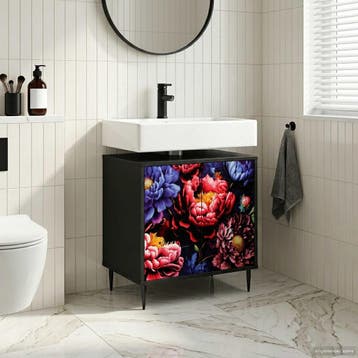 vidaXL Badkamerkast KIEL Zwart eiken 60 x 40 x 61 cm Bewerkt, Verzenden, Nieuw