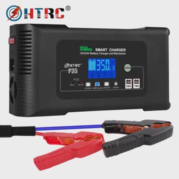 HTRC 35A Slimme Acculader 12V/24V voor Auto, Motor, Vrachtwa, Verzenden, Nieuw