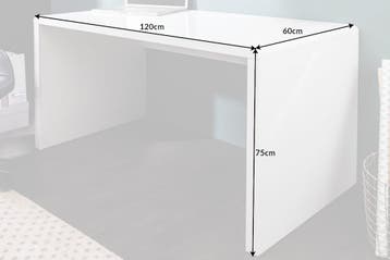 Design bureau FAST TRADE 120cm witte hoogglans bureautafel -, Ophalen of Verzenden, Nieuw