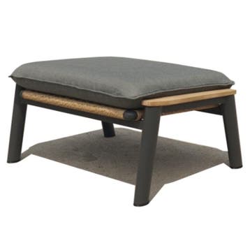 Alzano voetenbank aluminium teak antraciet, Ophalen of Verzenden, Nieuw