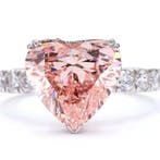 Ring - 18 karaat Witgoud - 6.00ct. tw. Roze Diamant (Fancy, Nieuw