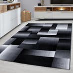 Modern Vloerkleed | Miami | Blokken | Zwart | 120x170 cm, Verzenden, Nieuw