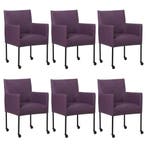 Set van 6 Leren eetkamerstoelen Desire - Toledo Aubergine, Ophalen of Verzenden, Nieuw, Leer
