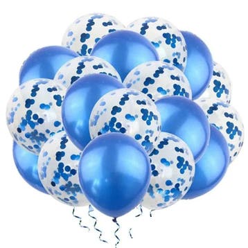 VSE luxe confetti ballonnen 20 stuks blauw, Ophalen of Verzenden, Nieuw