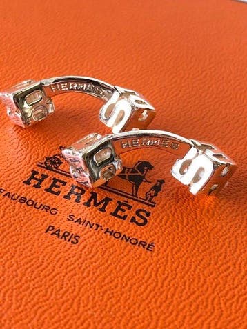 Zonder minimumprijs - Hermès - Manchetknopen - Logo Cube