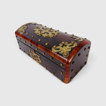 Kist - Antieke Chinese hardhouten doos met messing – 1900 -