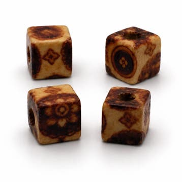 25 x Afrikaanse houten kralen kubus 10 x 10 mm – gat ca..., Ophalen of Verzenden, Nieuw, Kraal