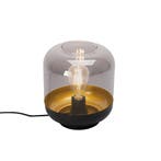 Design tafellamp zwart met goud en smoke glas - Kyan, Huis en Inrichting, Verzenden, Nieuw, Glas, Design