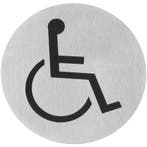 Pictogrambordje | RVS | Rolstoel | Incl. Bevestiging | Ø75mm, Verzenden, Nieuw in verpakking