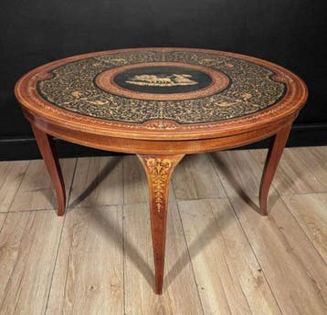 Middentafel - Hout - Ronde Sorrentino-tafel met fijn