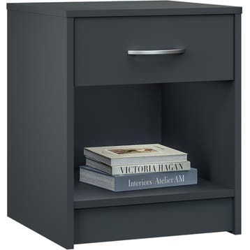 Nachtkastje Hamburg Antraciet 50x40x35cm (Slaapkamer), Verzenden, Nieuw