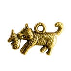 5 x bedel hond met puppie 19 x 12mm oogje: 2mm (Bedels), Ophalen of Verzenden, Nieuw, Bedel
