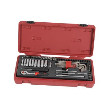 Doppendoos 1/4 - 62 Delig - Ratelset - Doppenset - Socketset, Doe-het-zelf en Verbouw, Gereedschap | Handgereedschap, Ophalen of Verzenden