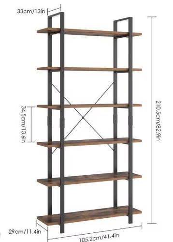 Hoge Boekenplank – Zwarte Opbergkast met 6 Niveaus, Verzenden, Nieuw