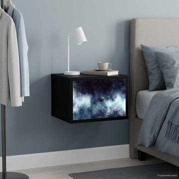 vidaXL Wandkastje RAALTE 2 st Zwart eiken 36 x 33 x 25 cm, Minder dan 45 cm, Verzenden, Nieuw, Minder dan 55 cm