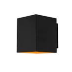 Design wandlamp zwart en goud vierkant - Sola, Verzenden, Nieuw, Modern