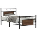 vidaXL Bedframe zonder matras bewerkt hout bruin eikenkleur, 90 cm, Eenpersoons, Bruin, Verzenden