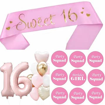 Its my 16 Birthday set met diadeem en sjerp deLuxe, Verzenden, Nieuw, Versiering, Verjaardag