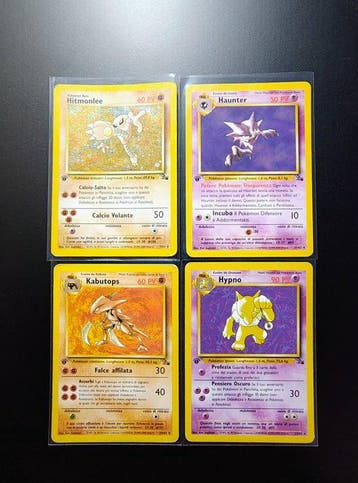 Pokémon - 4 Card - Hitmonlee Holo - Haunter Raro - Kabutops, Nieuw