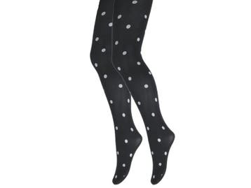 Panty - Meisjes - Stippen - Zwart/Wit, Verzenden, Nieuw