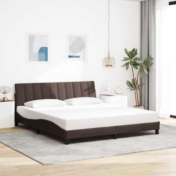 vidaXL Bedframe zonder matras Hanko stof donkerbruin, Eenpersoons, Bruin, Verzenden, Nieuw