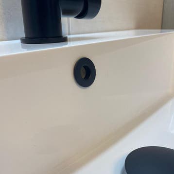 Sani Royal Wastafel Overloop Ring Mat Zwart, Nieuw
