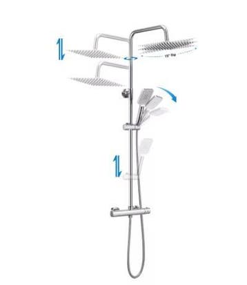 Doucheset met Thermostaat – 10 Inch Regendouche, Verstelbaar, Verzenden, Nieuw