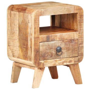 vidaXL Nachtkastje 30x30x41 cm ruw mangohout, Minder dan 50 cm, Verzenden, Nieuw, Minder dan 100 cm