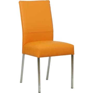 Set van 10 Leren eetkamerstoelen Real - Toledo Mandarin, Ophalen of Verzenden, Nieuw, Leer, Vijf, Zes of meer stoelen