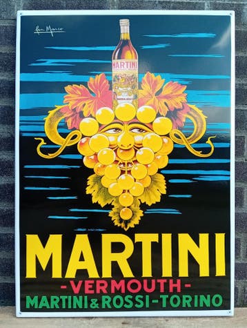 emaille bord Martini - vermouth & rossi - torino, Verzamelen, Merken en Reclamevoorwerpen, Verzenden, Nieuw