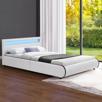 Gestoffeerd bed Sevilla - 140 x 200 cm - Wit, Verzenden, Nieuw
