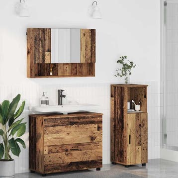 vidaXL Badkamermeubelset 3 st Oud Hout Bewerkt hout en, Verzenden, Nieuw, Overige typen