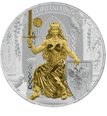Duitsland. 5 Mark 2026 Germania WMF Edition – 1 oz Silver
