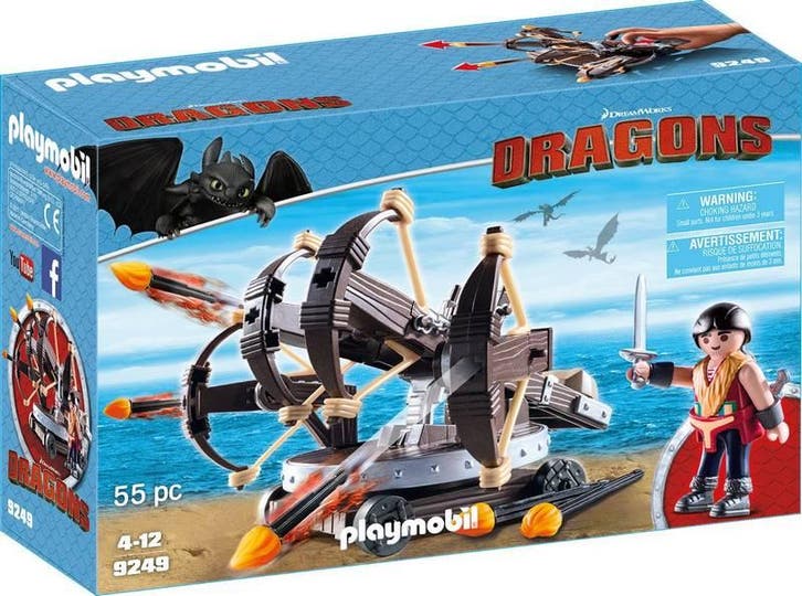 Playmobil Dragons Eret met Vier-Schots Vuurballista - 9249 (, Kinderen en Baby's, Speelgoed | Playmobil, Nieuw, Verzenden
