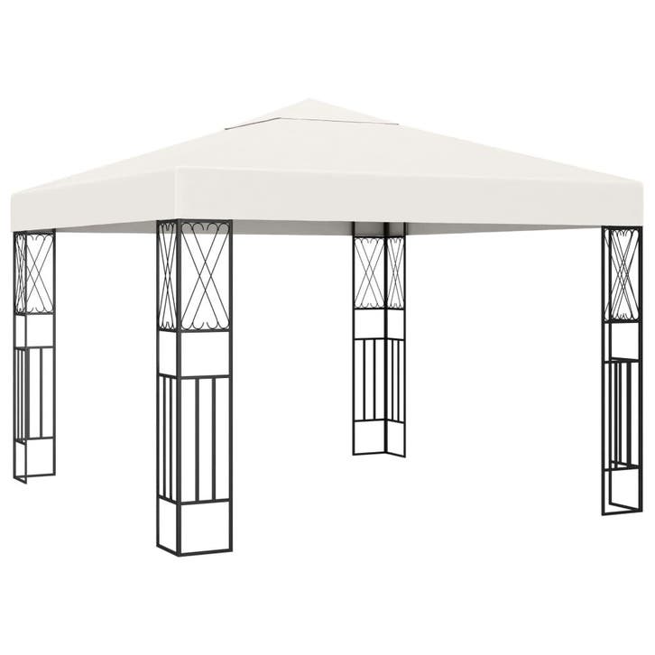 vidaXL Prieel 3x3 m stof crème, Tuin en Terras, Partytenten, Nieuw, Verzenden