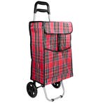Benson Inklapbare boodschappentrolley - 40L - ruitjesprin..., Ophalen of Verzenden, Nieuw