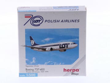 Schaal 1:500 Herpa 501330 LOT - Polish Airlines Boeing 73..., Ophalen of Verzenden, Zo goed als nieuw
