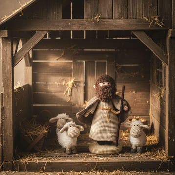 Herder met Schaapjes Haken voor Mini Kerststal - Haakpret, Ophalen of Verzenden, Nieuw