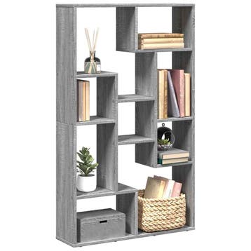 vidaXL Boekenkast 72x20x120,5 cm bewerkt hout grijs sonoma, Verzenden, Nieuw, Overige houtsoorten, 100 tot 150 cm