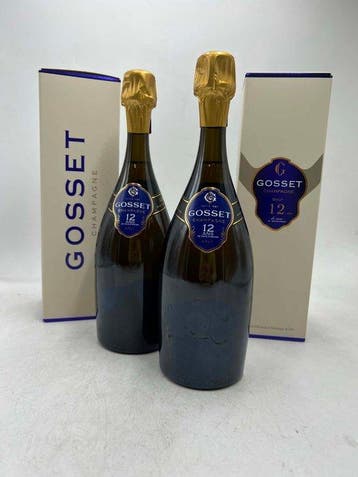 Gosset, 12 ans de cave à Minima - Champagne Brut - 2 Flessen, Nieuw