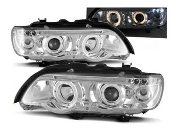 Angel Eyes koplampen Chrome geschikt voor BMW X5 E53, Verzenden, Nieuw, BMW