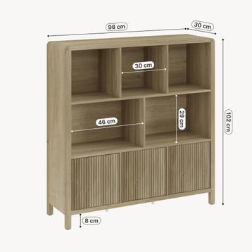 Dressoir Lukkodso eikenkleurig middellicht 103x80x28 cm [en., Huis en Inrichting, Kasten | Dressoirs, Verzenden, Nieuw