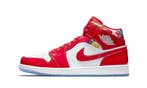Air Jordan 1 Mid Barcelona Sweater Red Patent, Nieuw