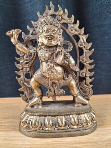 Bronzen Vajrapani - verzilverd brons - Mongolië (Zonder