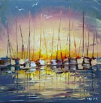 Janusz Kik (1956) - Bateaux Oubliés, Antiek en Kunst, Kunst | Schilderijen | Klassiek
