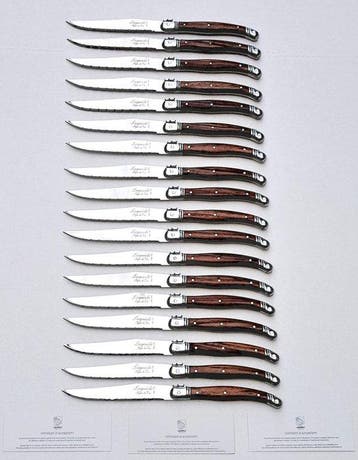 Laguiole - 18x Steak Knives - Brown - style de -
