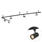 Modern hangend railsysteem met 5 spots zwart 1-fase -, Huis en Inrichting, Verzenden, Nieuw, Modern