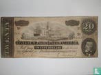 Confederate States of America  20 dollar  1864 - 1864, Postzegels en Munten, Bankbiljetten | Amerika, Verzenden, Los biljet