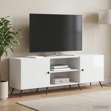 vidaXL TV-kast 150 x 31 x 50 cm Hoogglans Wit Bewerkt hout, Minder dan 50 cm, Verzenden, Nieuw, Minder dan 100 cm